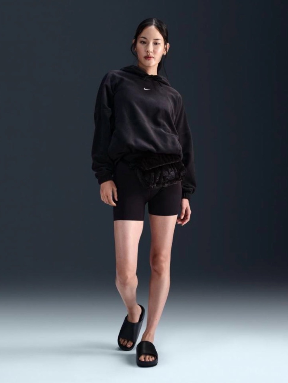 Nike One Therma-FIT Oversized Fleece Hoodie Women’s Small Black NWT